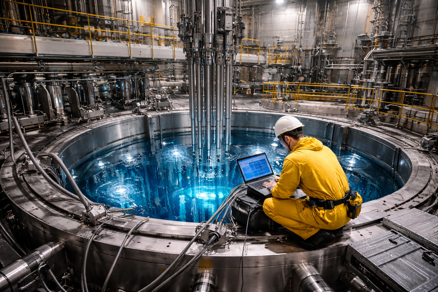 Engineer works at Nuclear Plant